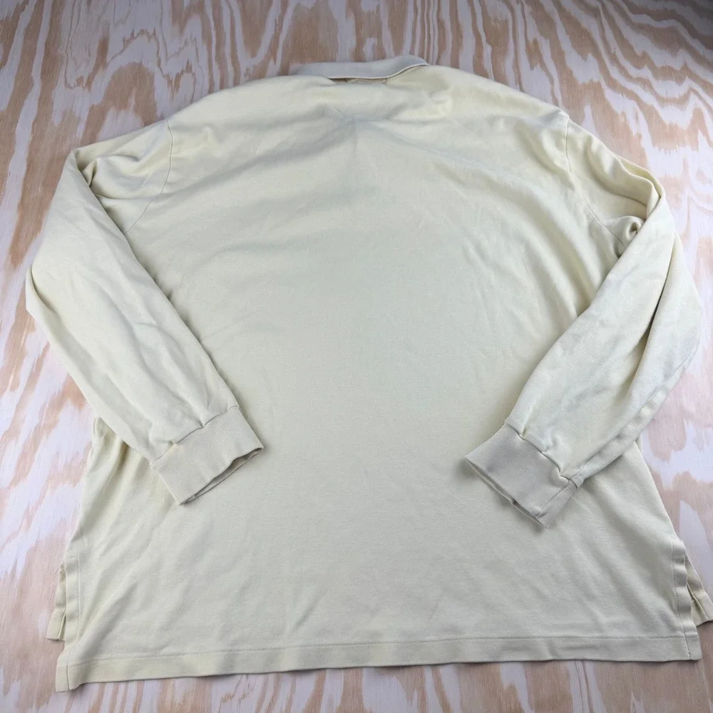 Polo Ralph Lauren‎ Mens XL Long Sleeve Polo Shirt Pale Yellow Navy Pony Logo